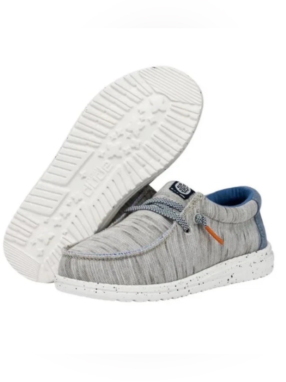 Hey Dude | Little Kid Size 1 Wally Jersey Slip On Shoes Light Gray Blue New